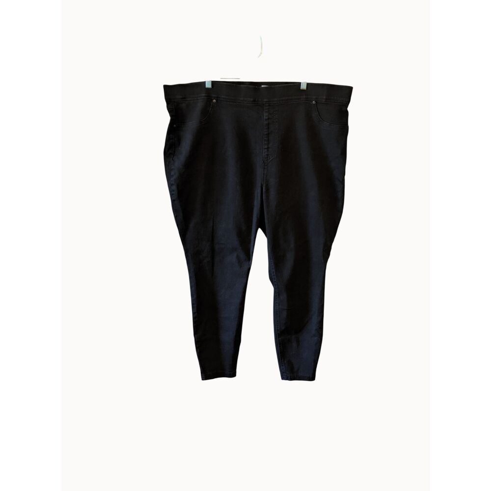 Terra & Sky Black Jeans Skinny High Rise Jeggins Pull On Pants Plus Size 3X